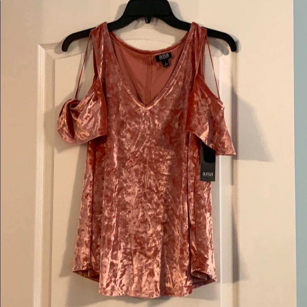 ANA pink velvet cold shoulder